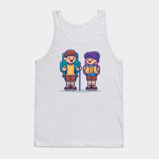 Cute Couple Travelling Together Tank Top